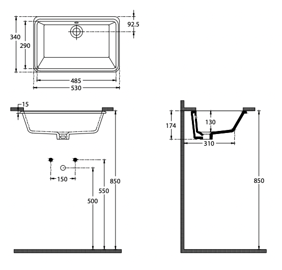 Paco Jaanson Soluzione 530mm Under Mount Basin Gloss White