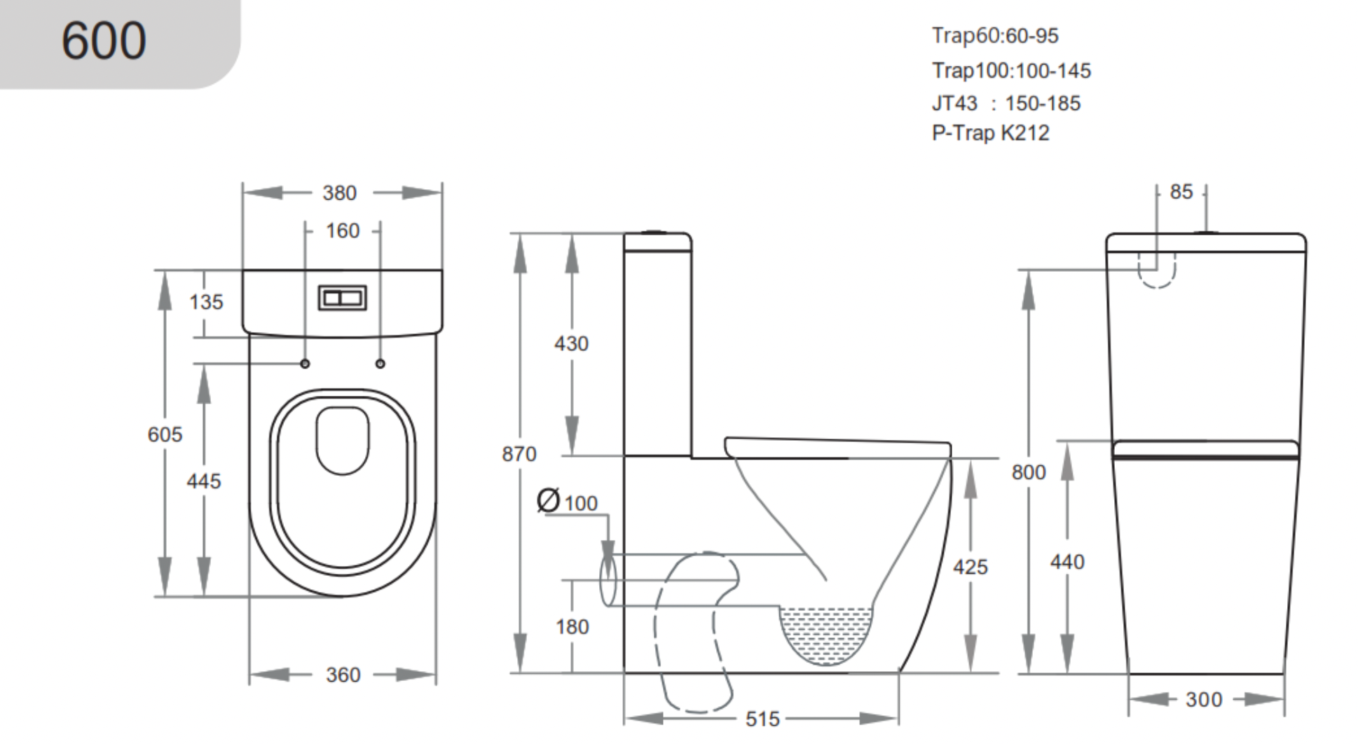 Donii Aldo Rimless Compact Back to Wall Toilet Suite
