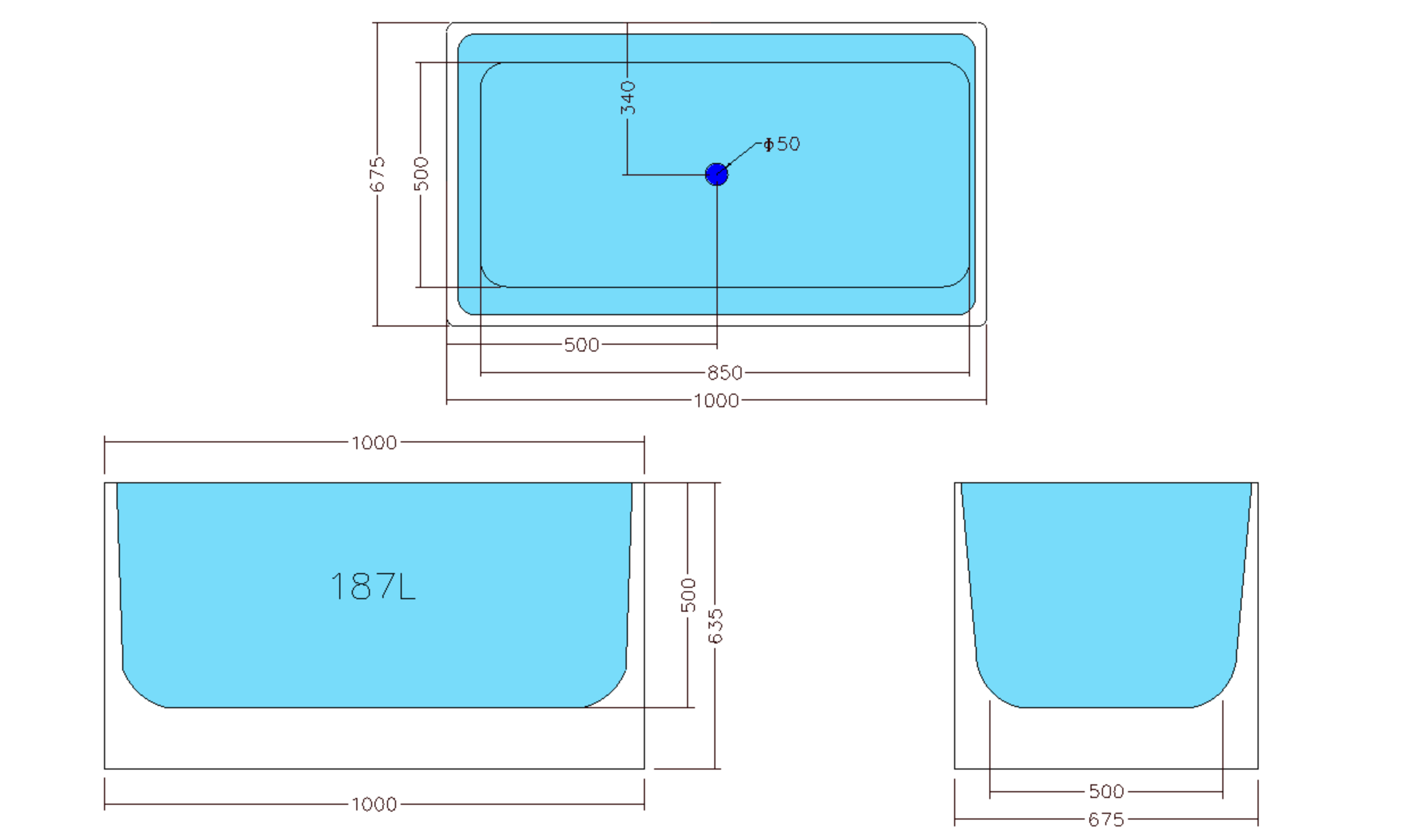 Donii Argon Freestanding Bath 1000/1200
