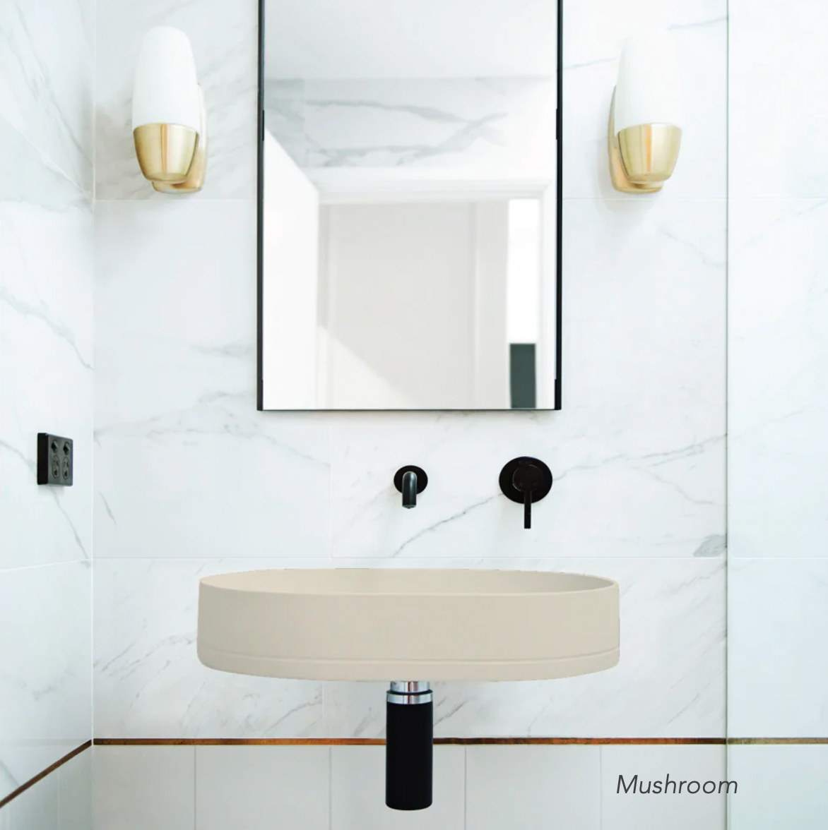 Nood Co Pill Oval Basin Wall Hung