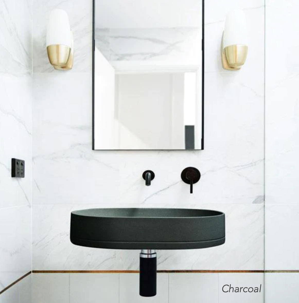 Nood Co Pill Oval Basin Wall Hung