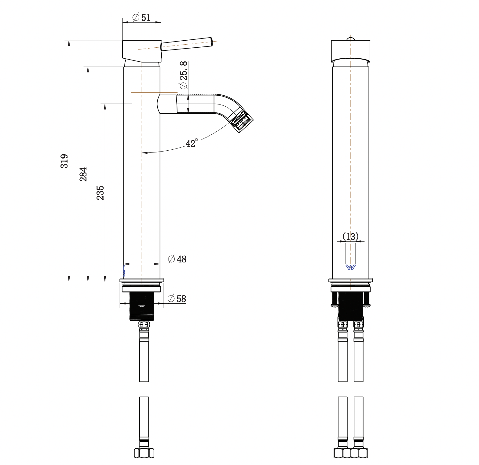 ADP Bloom Extended Basin Mixer Matte Black