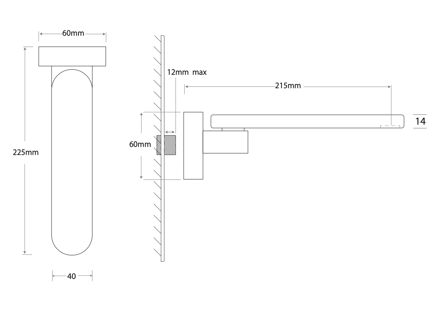 ADP Cosmopolitan Wall Spout Matte Black