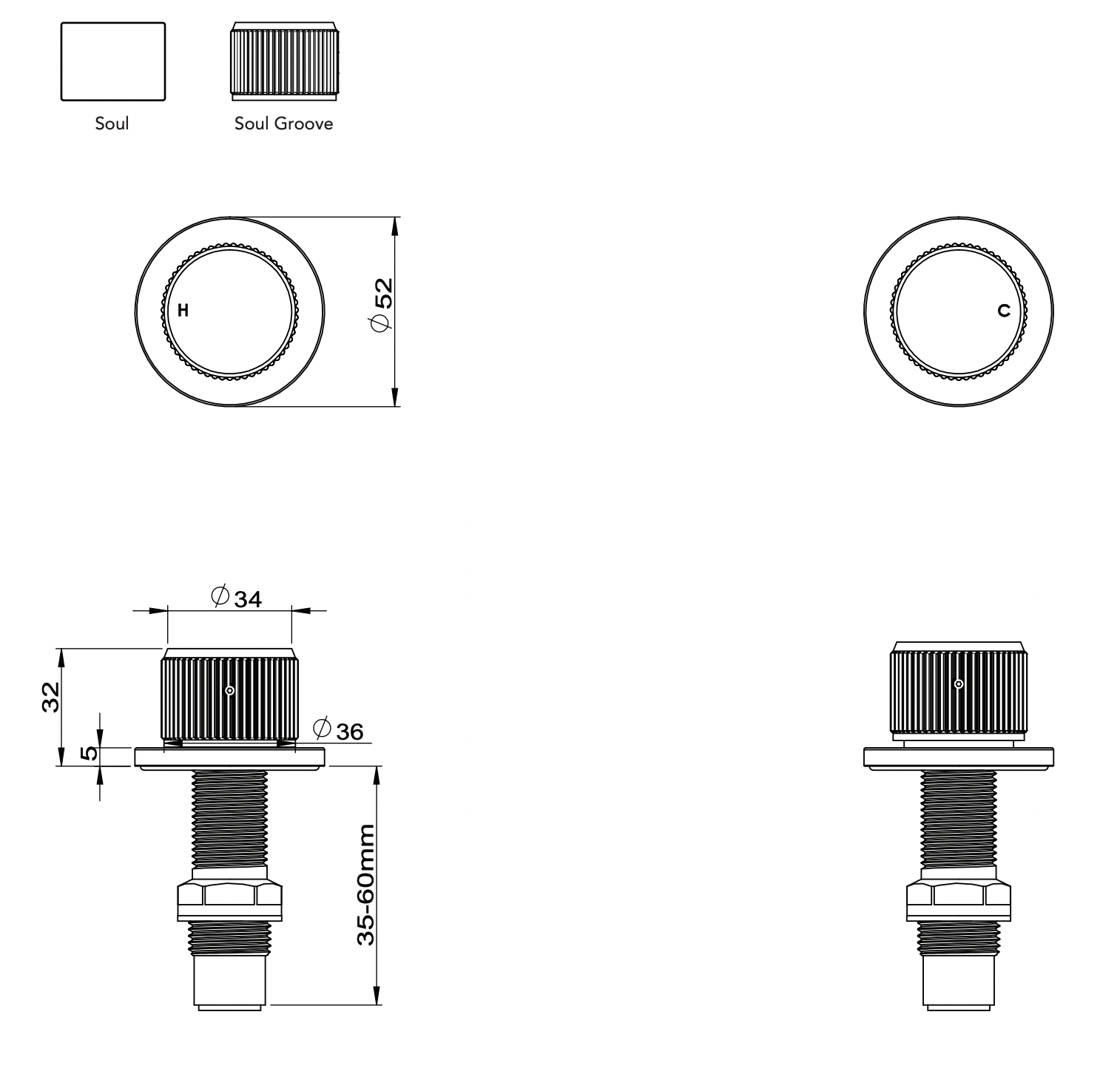 ADP Soul Groove Wall Top Assembly Brushed Copper
