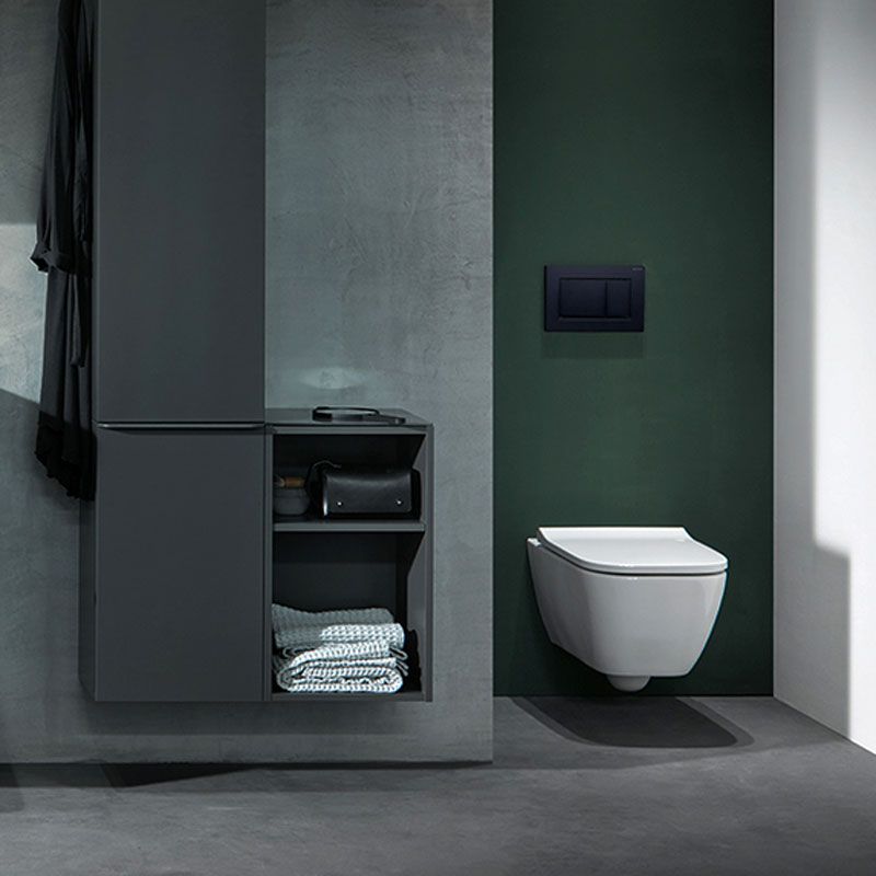Geberit Sigma 30 Dual Flush Plate Matte Black With Chrome Trim