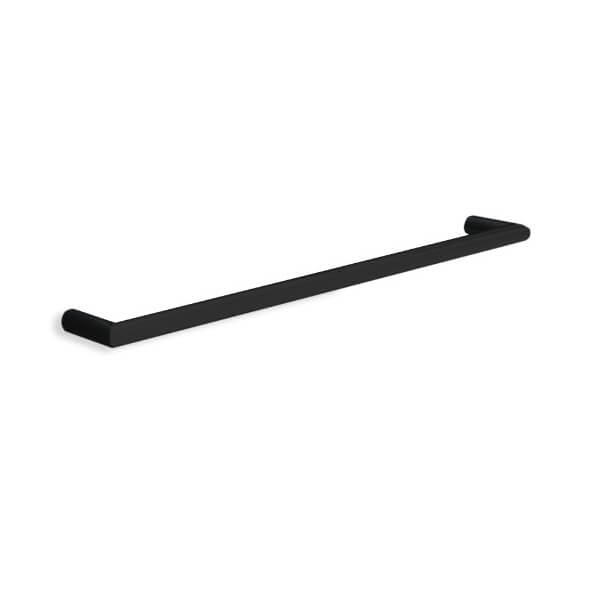 round 800 mm matte black bathroom heated towel rail