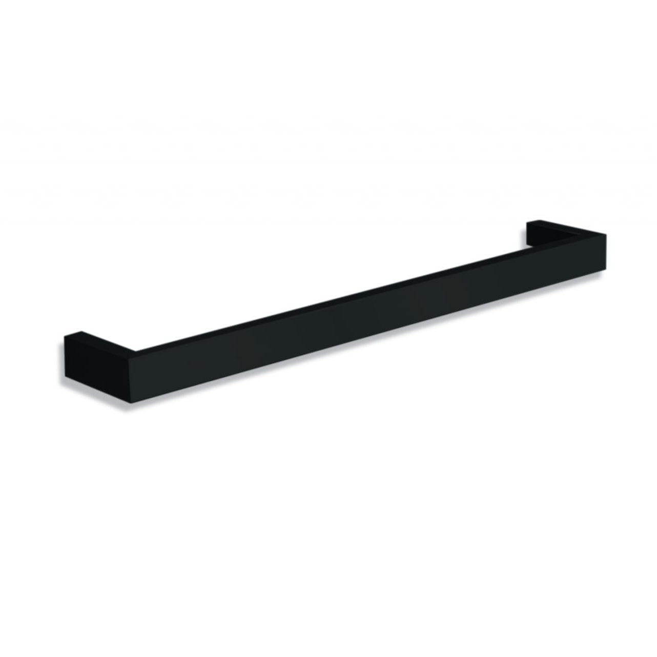 single matte black heated towel rail