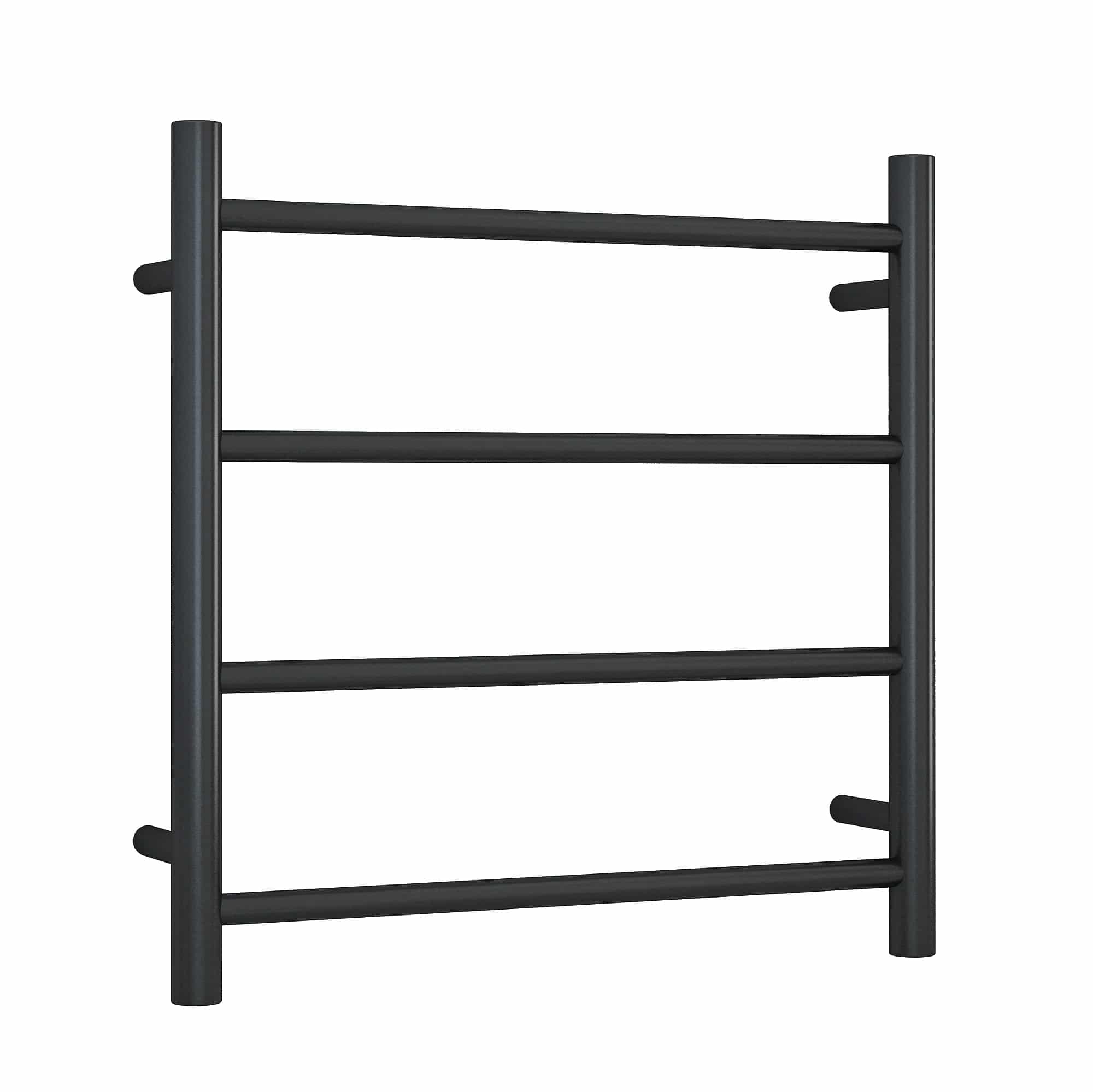 four bar matte black shower heated towel rail