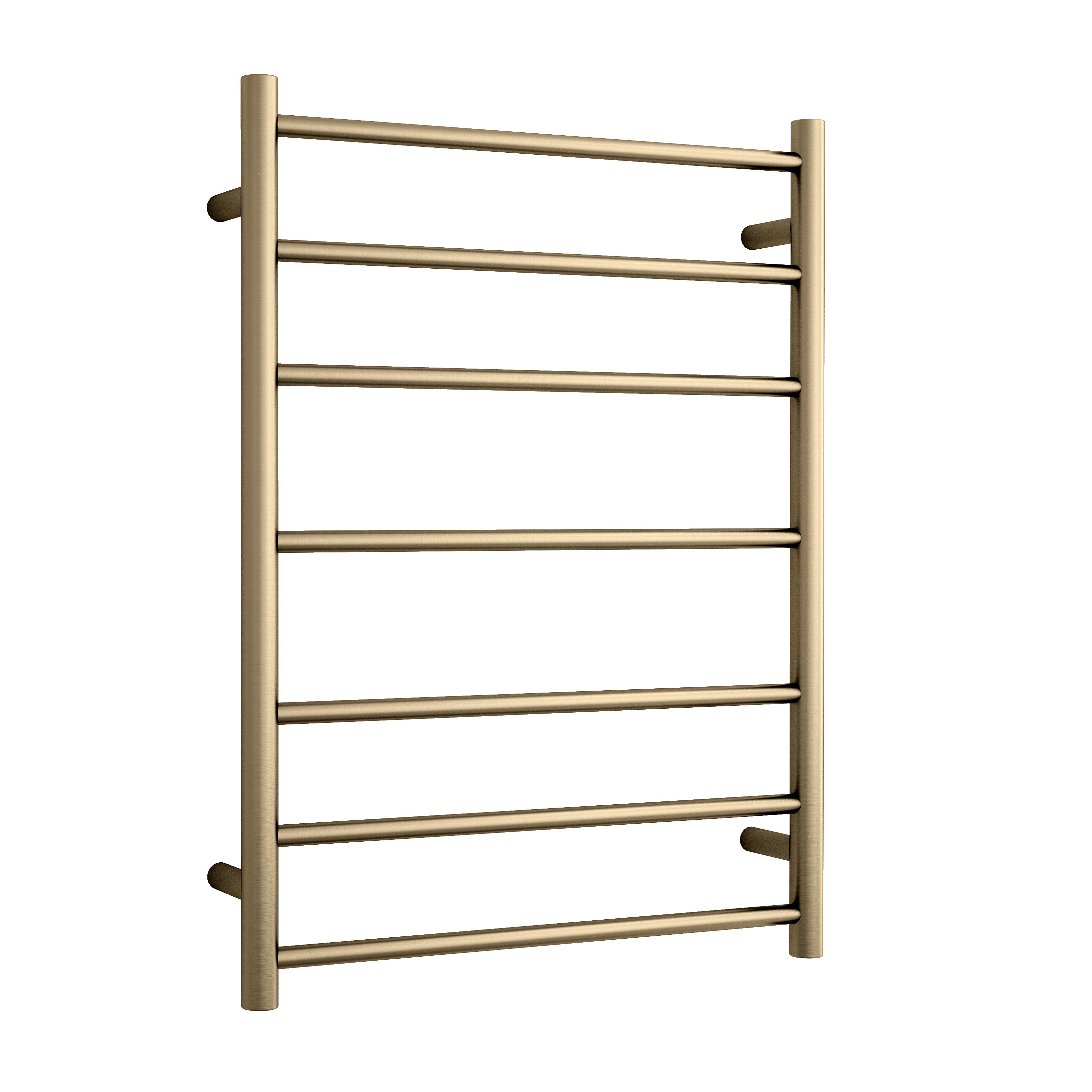 Brushed brass heated towel ladder