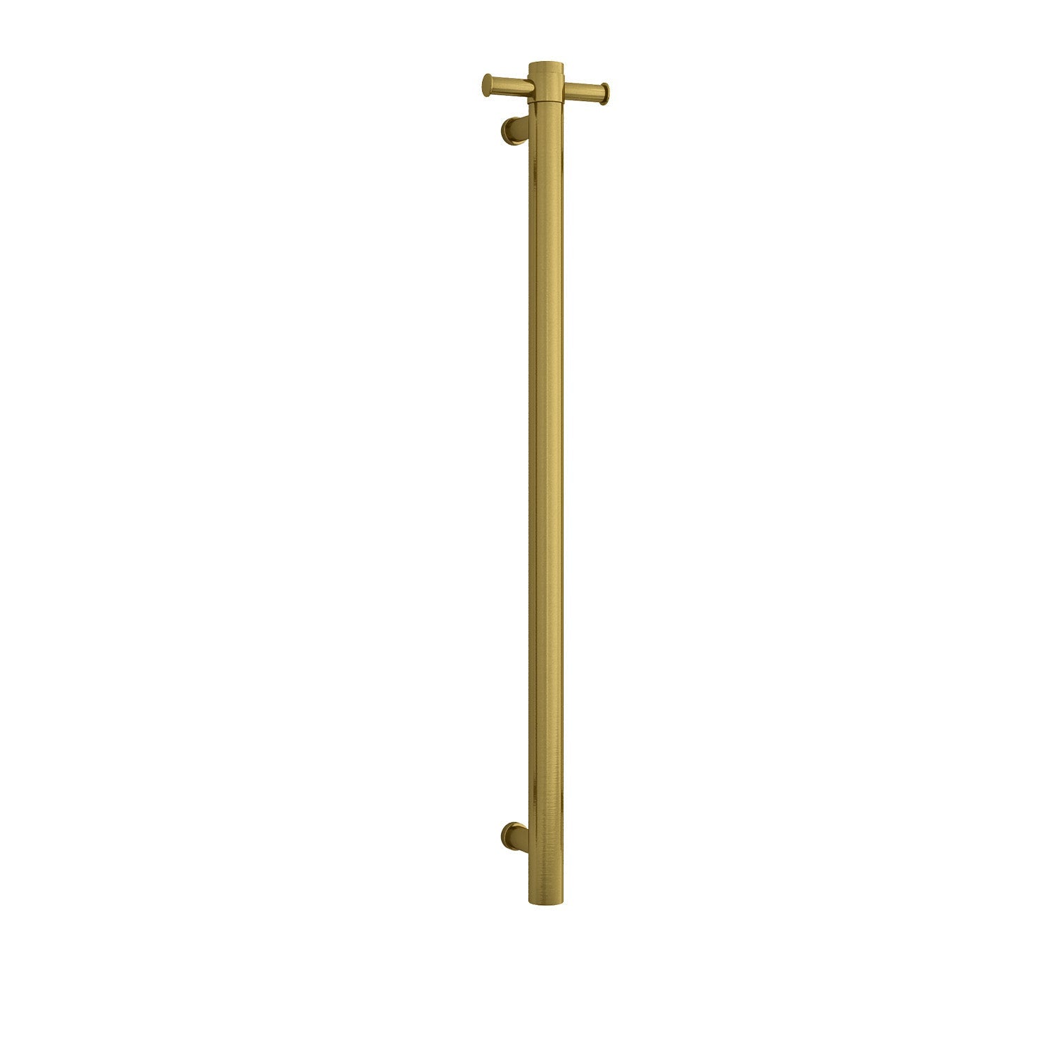 Thermogroup Straight Round Vertical Single Heated Towel Rail Brushed Gold
