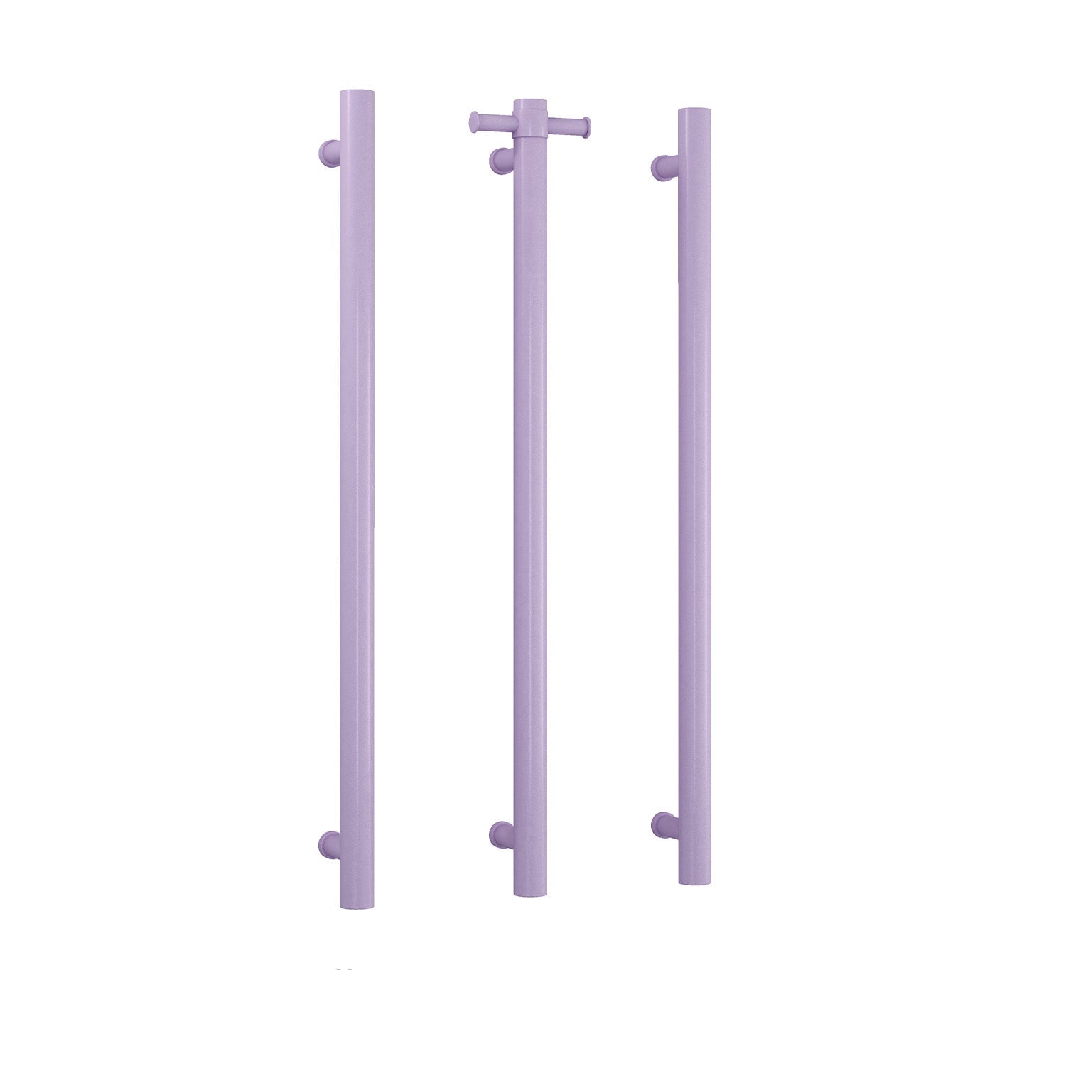 Thermogroup Straight Round Vertical Single Heated Towel Rail Lilac Satin