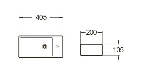 Compact White Basin L/H 200 x 405 (7123023495319)