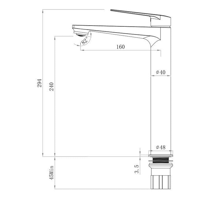 Zevio Tall Basin Mixer Brushed Nickel (7152435462295)