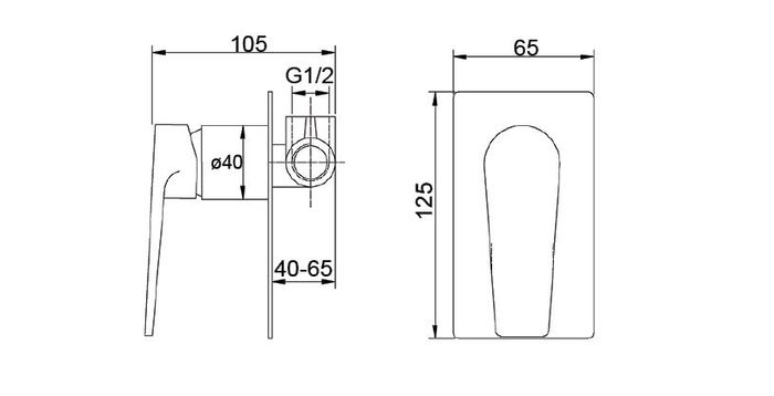 Zevio Shower Wall Mixer Matte Black (7152424386711)