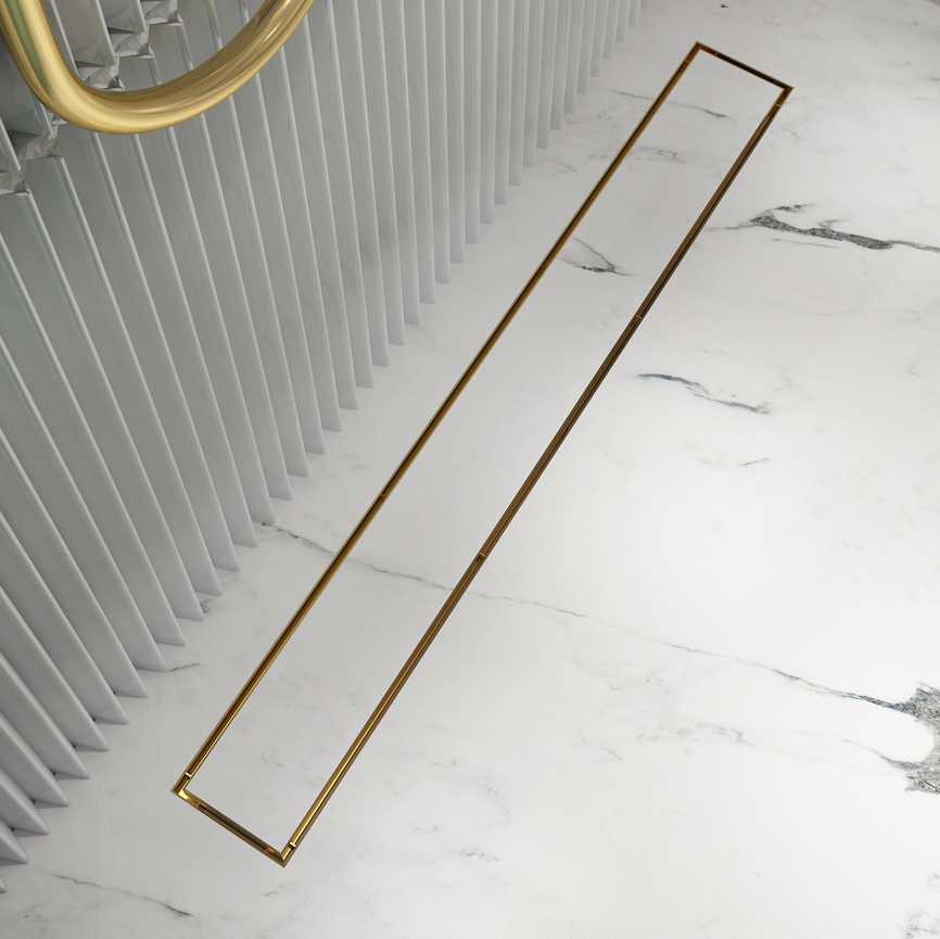 Linsol 800 Tile Insert Channel Grate Brushed Brass (7194361069719)
