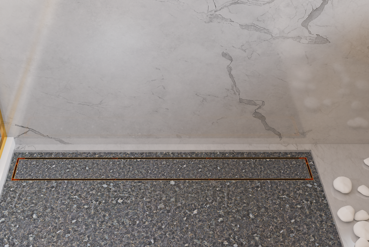 Linsol 900 Tile Insert Channel Grate Brushed Brass (7196440232087)