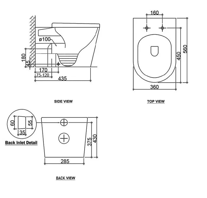 Matte Black Alzano Floor Mount Pan Geberit Inwall Cistern Set