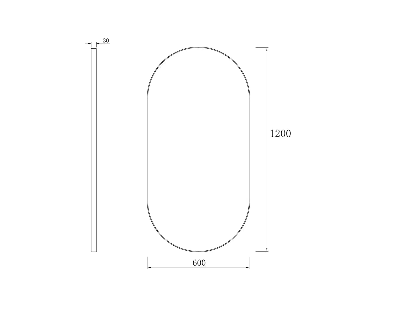 Otti Noosa Matte White Framed Mirror 1200x600mm