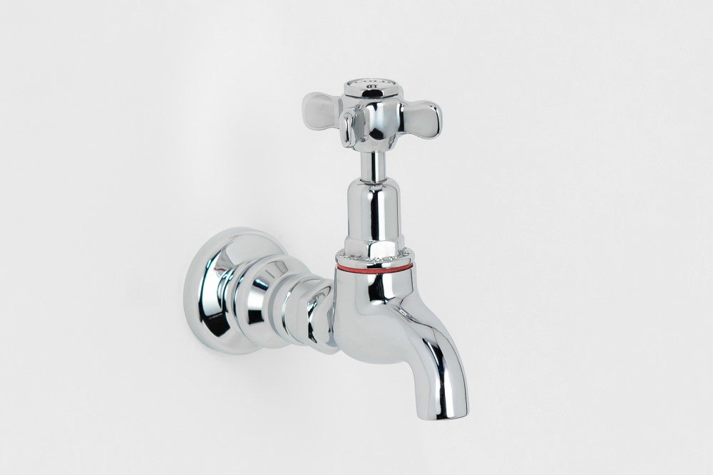 traditional style hot and cold fixed wall taps