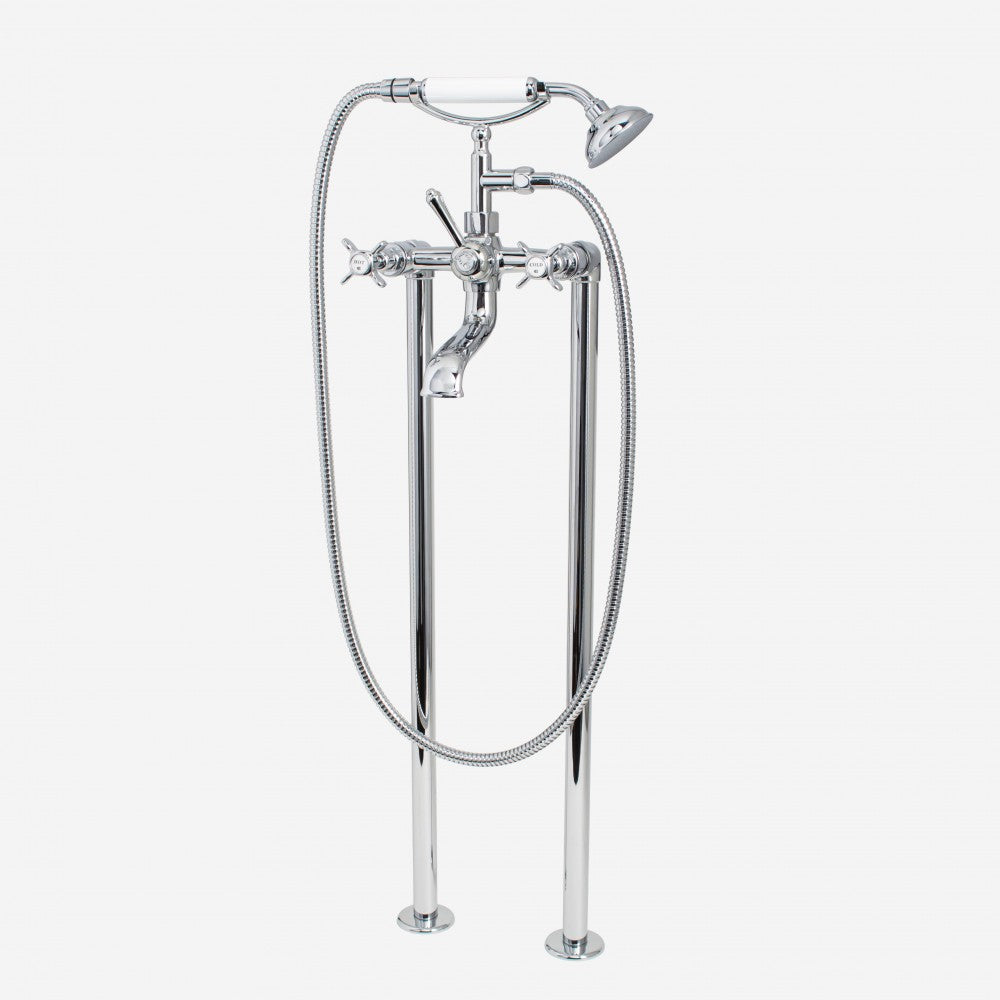 CB Ideal Heritage Cast Bath/Shower Diverter with Cradle & Handshower w