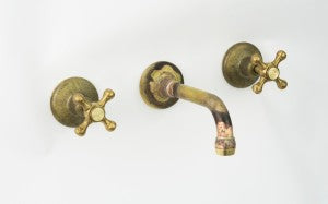 fixed wall mount antique style three piece Bath Set