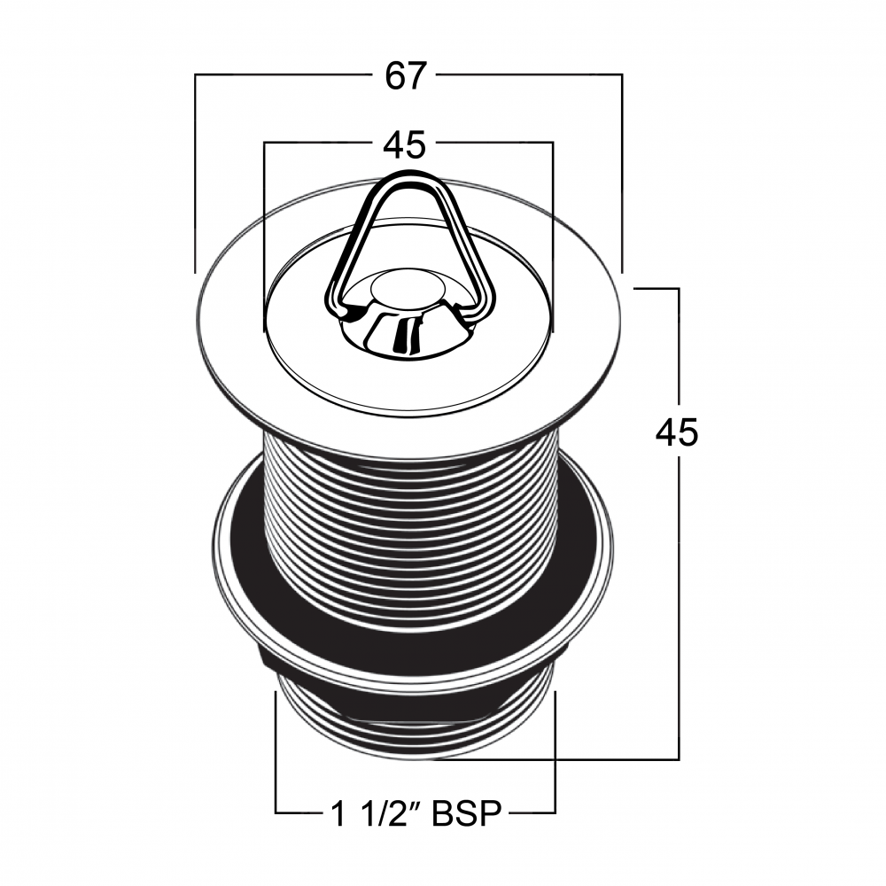 CB Ideal Solid Brass Plug & Waste