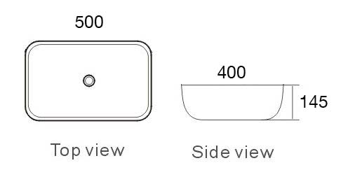 Inspire Oval  White Gloss Basin 500 x 400
