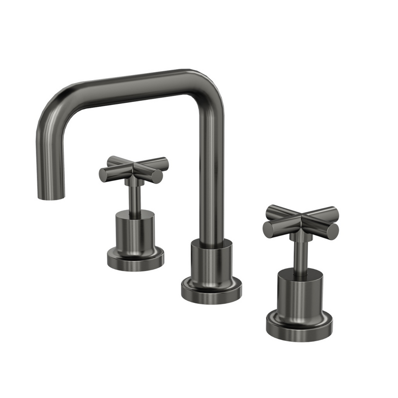 Linsol Tre Cross Handle Basin Set Gun Metal