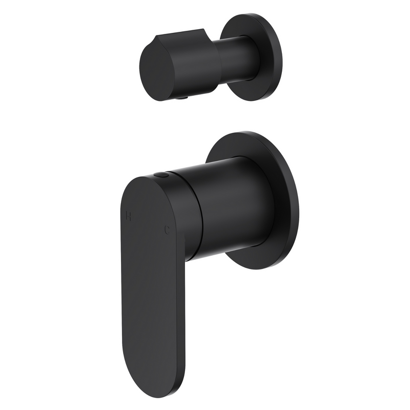 Linsol Capo 2-Plate Wall Mixer with Diverter Matte Black