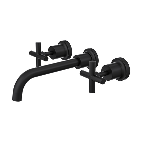 Linsol Tre Cross Handle Bath Set Matte Black