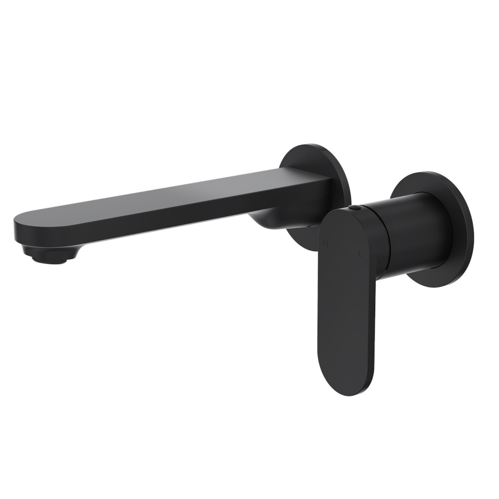 Linsol Capo 2-Plate Wall Basin/Bath Mixer Matte Black