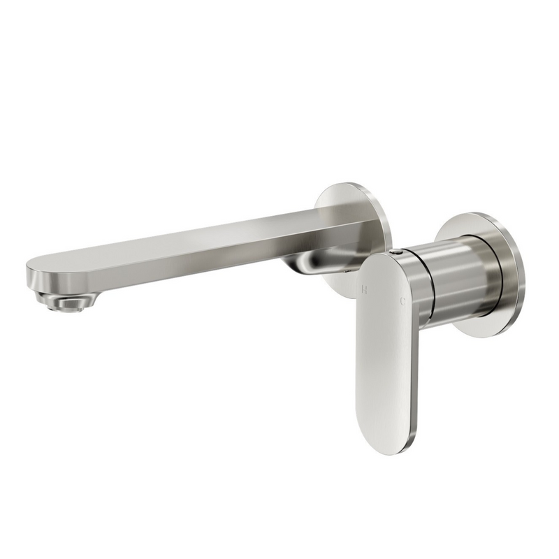 Linsol Capo 2-Plate Wall Basin/Bath Mixer Brushed Nickel