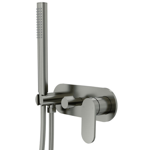 Linsol Capo 1-Plate Wall Mixer with Diverter & Hand Shower Gun Metal