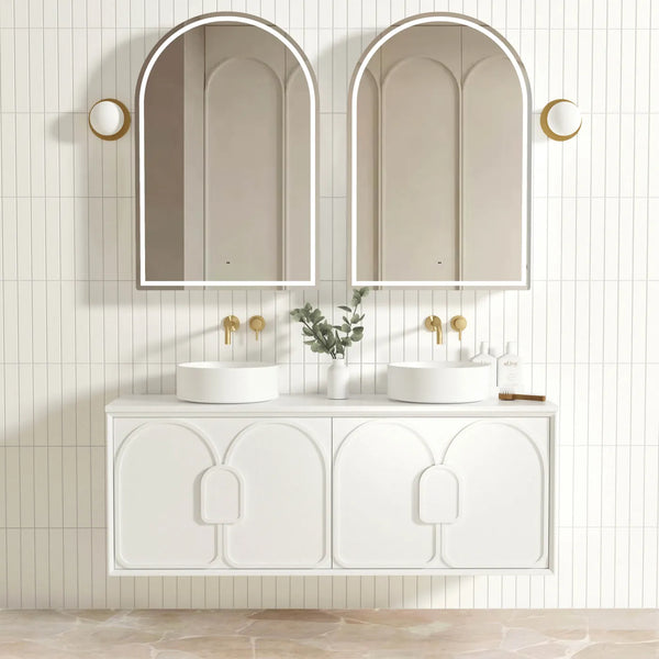 Otti Laguna Satin White Wall Hung Vanity 1500mm