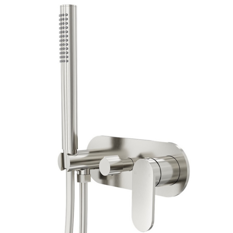 Linsol Capo 1-Plate Wall Mixer With Diverter & Hand Shower Brushed Nickel