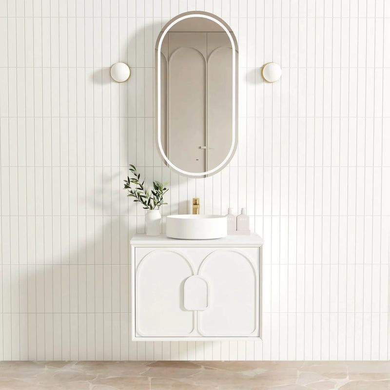 Otti Laguna Satin White Wall Hung Vanity 750mm