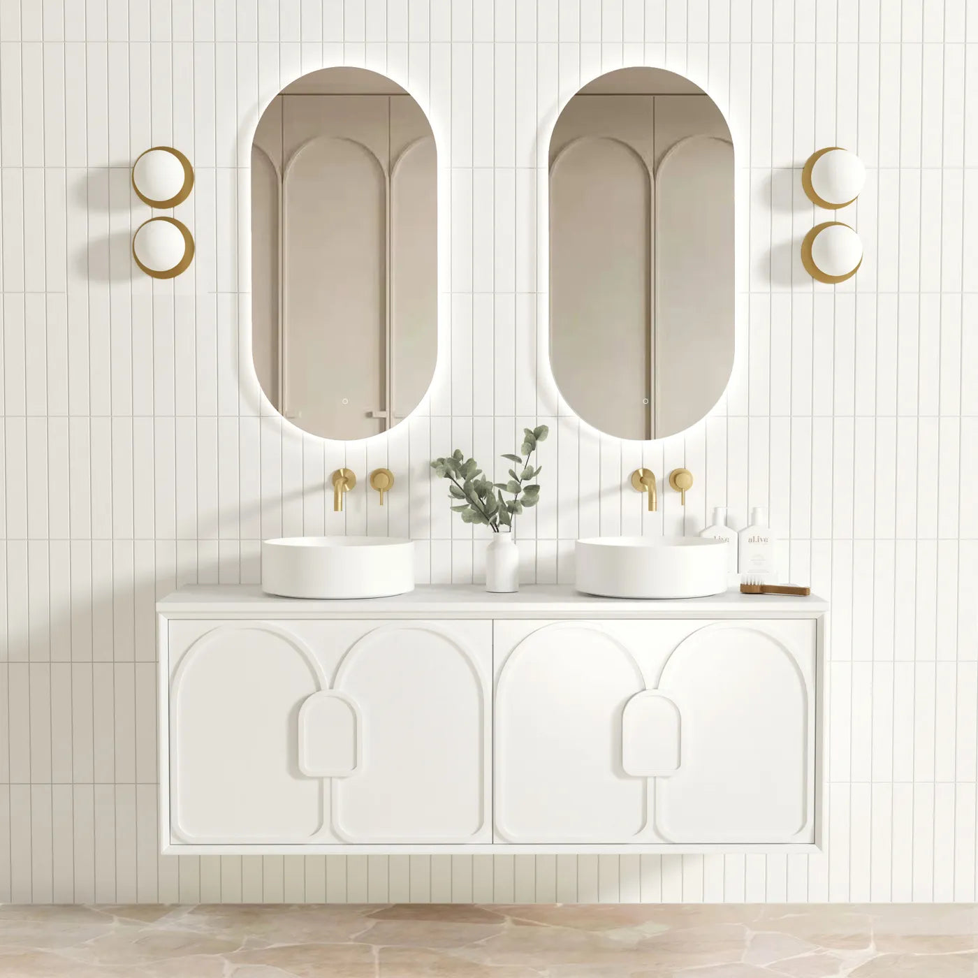 Otti Laguna Mark II  Matte White Wall Hung Vanity 1500mm