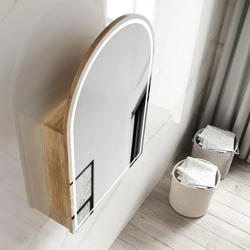 Otti LED Archie Natural Oak Mirror Cabinet 600mm