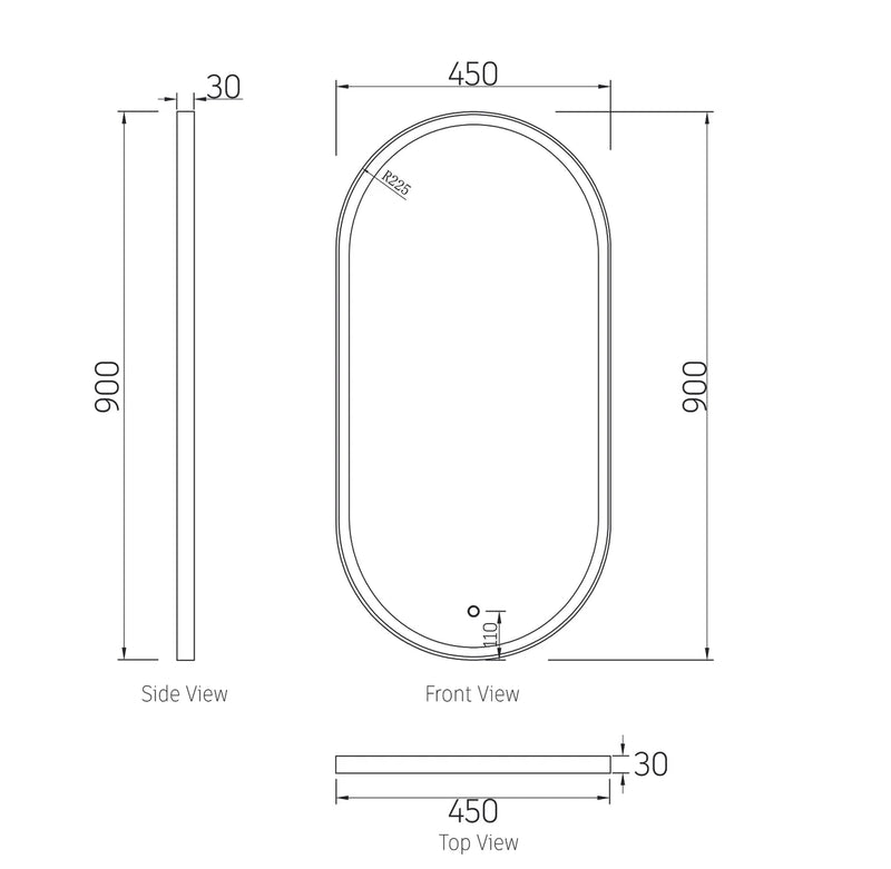 Otti LED Noosa Gold Metal Frame Oval Mirror 900x450mm