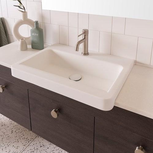 ADP Integrity Gloss or Matte  White Solid surface Semi-Recessed Basin 550x400