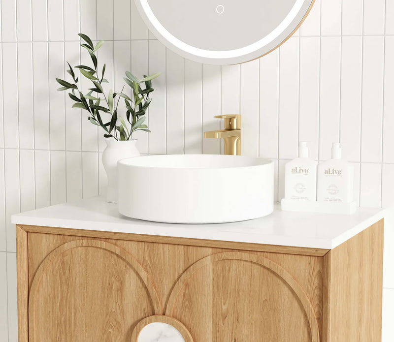 Otti Laguna Natural American Oak Wall Hung Vanity 600mm