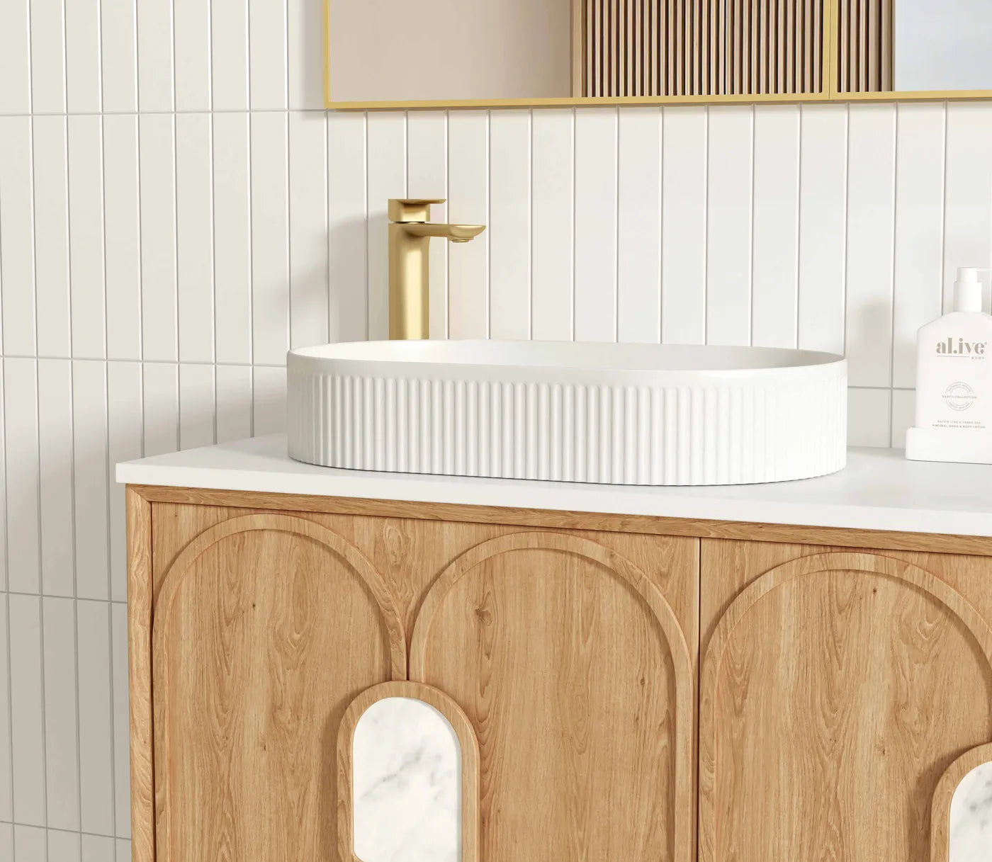 Otti Laguna Natural American Oak Wall Hung Vanity 1800mm