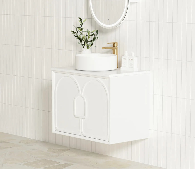 Otti Laguna Satin White Wall Hung Vanity 750mm