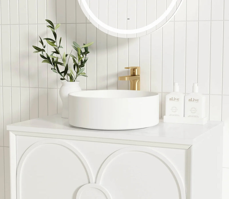 Otti Laguna Satin White Wall Hung Vanity 600mm