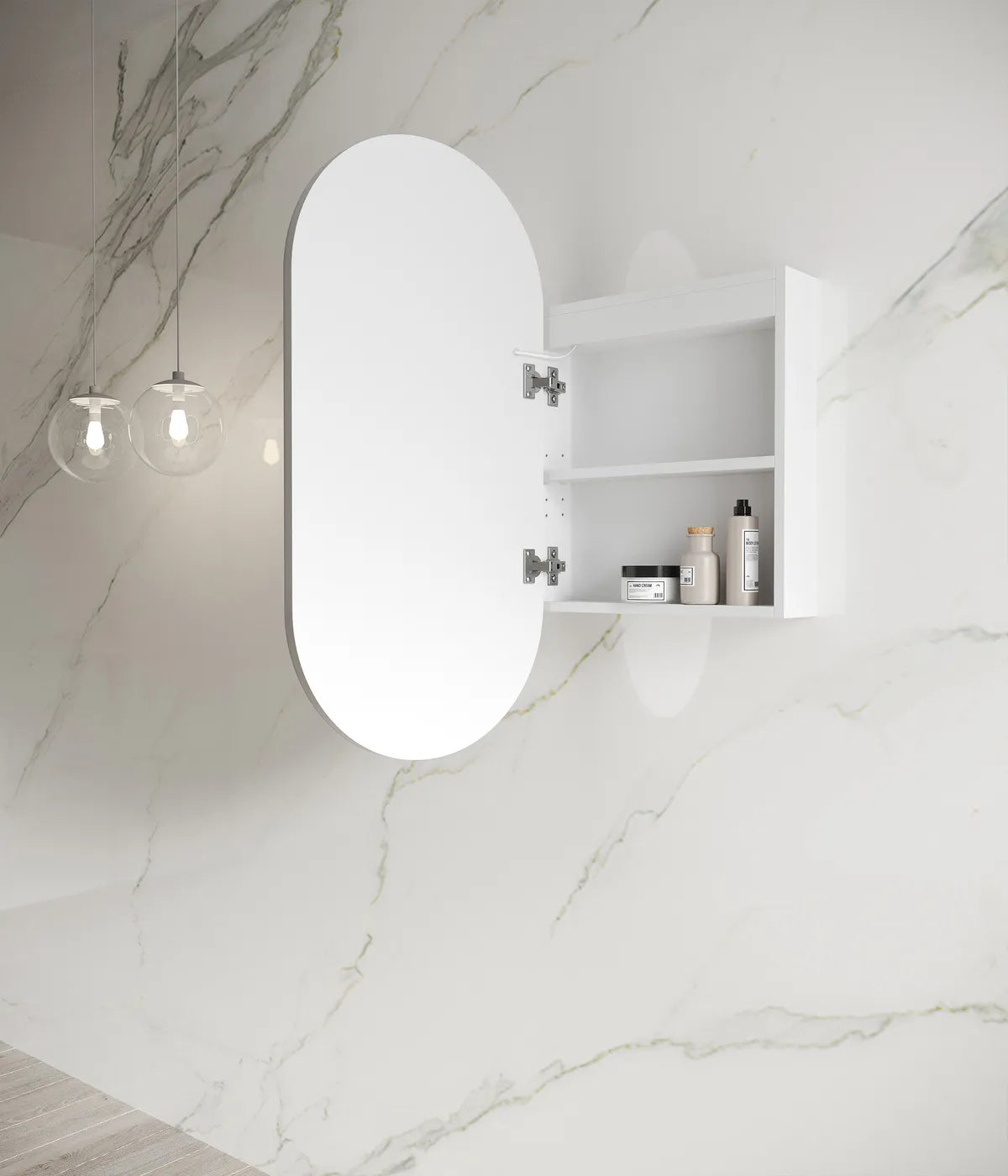 Otti LED Noosa Matte  White Shaving Cabinet 900 x 450mm