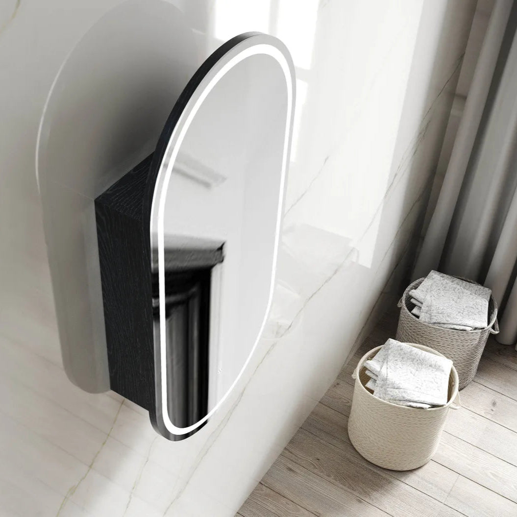 Otti LED  Noosa Black Oak Mirror Cabinet 450mm