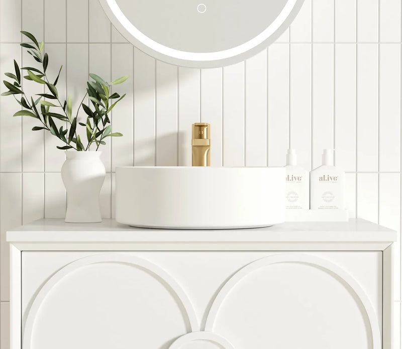 Otti Laguna Satin White Wall Hung Vanity 750mm