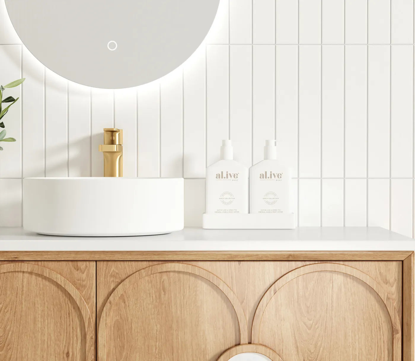 Otti Laguna Natural American Oak Wall Hung Vanity 1200mm