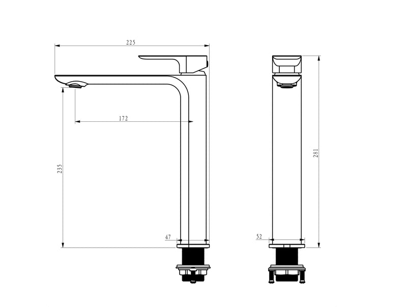 Donii Ella Tora Tall Basin Mixer Tap Chrome