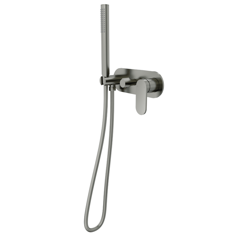 Linsol Capo 1-Plate Wall Mixer with Diverter & Hand Shower Gun Metal